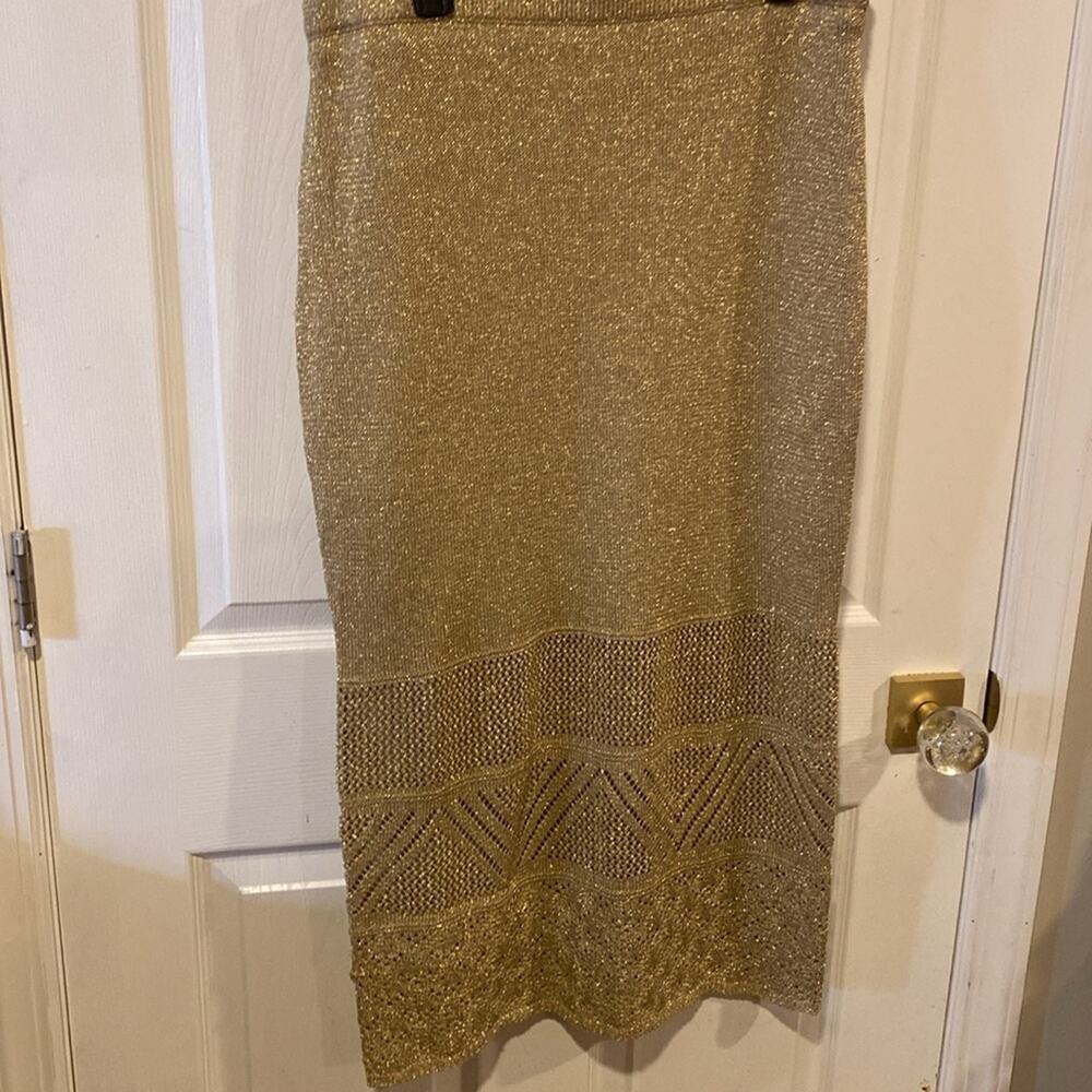 BNWT HOUSE OF HARLOW 1960 Gold Shimmer Top and Skirt Set Women’s Size Large - Picture 9 of 9